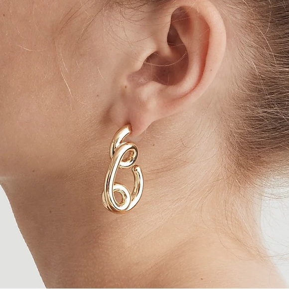 Madewell Looped Tube Large Hoop Earrings. New - Picture 3 of 4